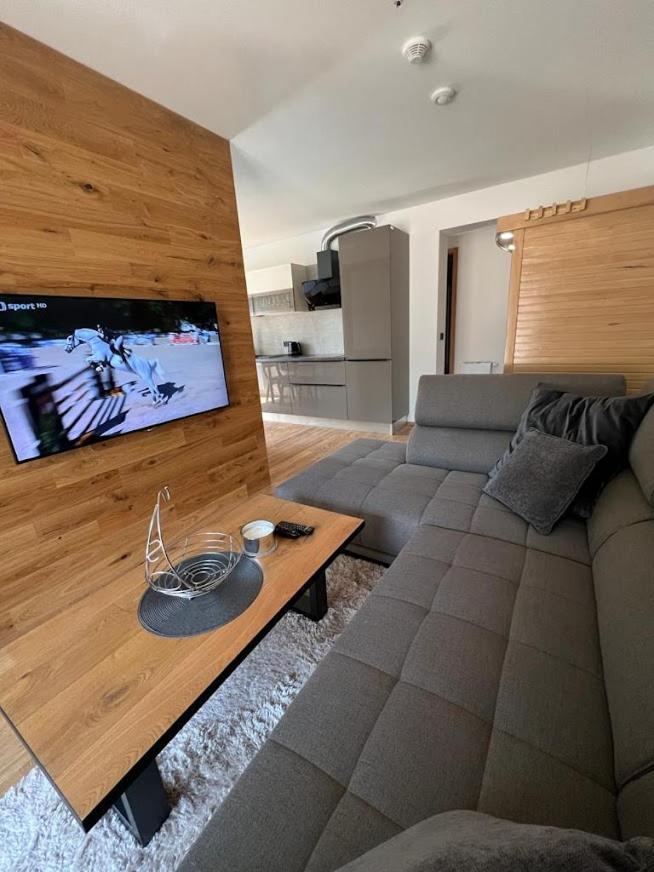 Luxusni Apartman Grand V Centru Harrachova Se Soukromou Mega Terasou, S Privatnim Parkovanim Zdarma, S Moznosti Dobijeni Wallbox Ev A Vyhledem Na Harrachovsky Kostelicek Kültér fotó